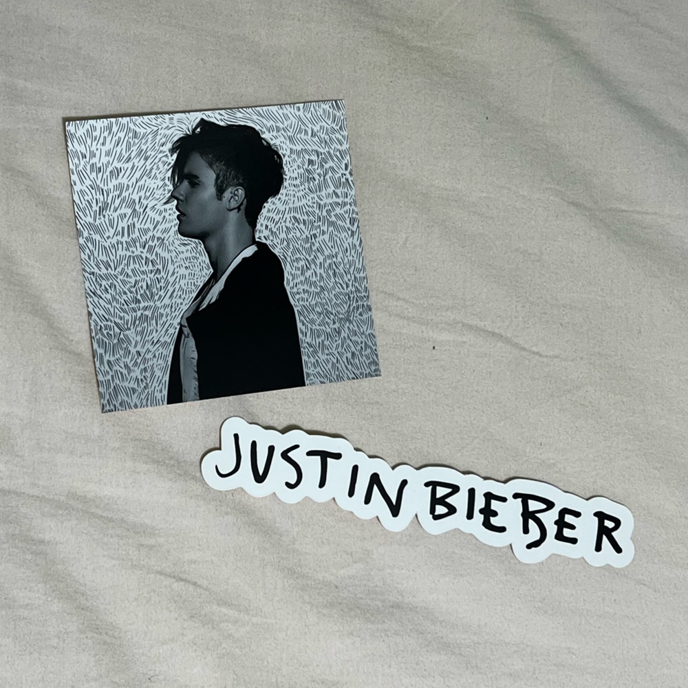 set of two limited edition Justin Bieber 2016 Purpose Tour VIP bag stickers